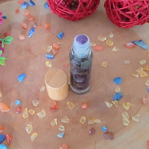Crystal Infused Hi-Vibe Roller Bottle for Throat Chakra