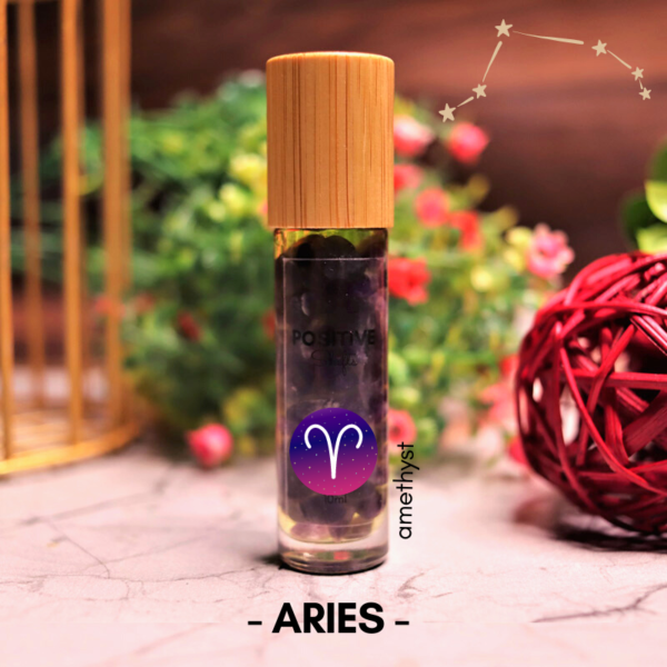Healing Crystal Infused Roller Bottle by Positive Shifts for Aries Zodiac Sign