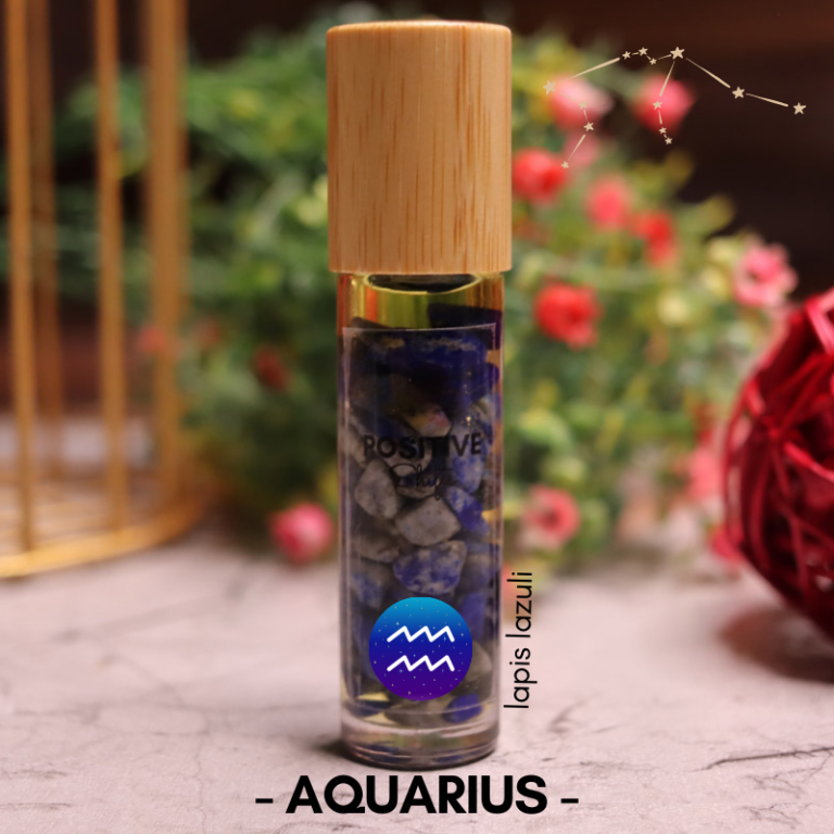 Healing Crystal Infused Roller Bottle by Positive Shifts for Aquarius Zodiac Sign