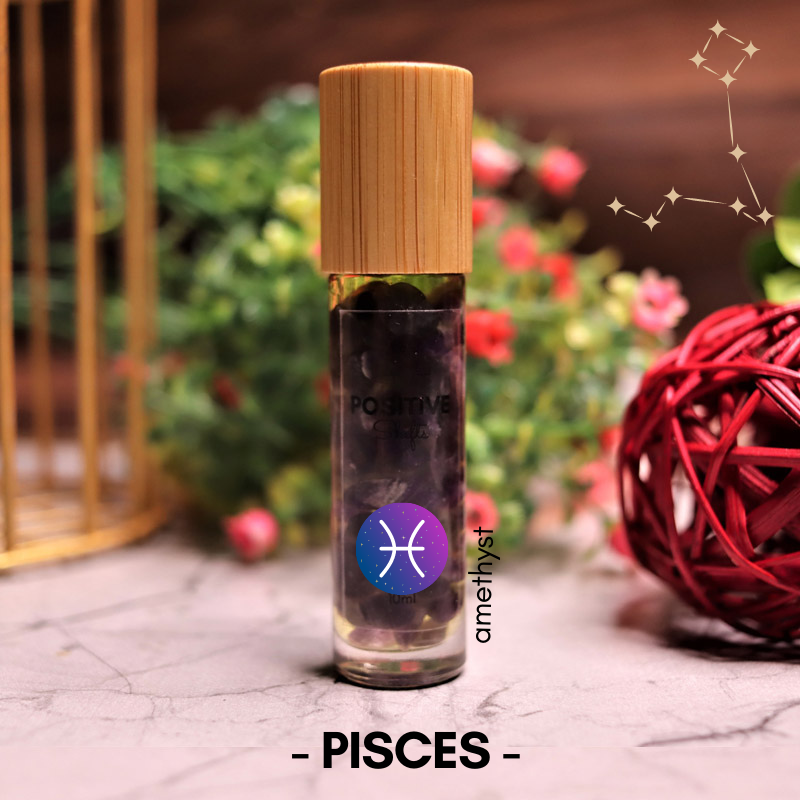 Healing Crystal Infused Roller Bottle by Positive Shifts for Pisces Zodiac Sign