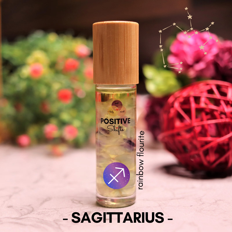 Healing Crystal Infused Roller Bottle by Positive Shifts for Sagittarius Zodiac Sign